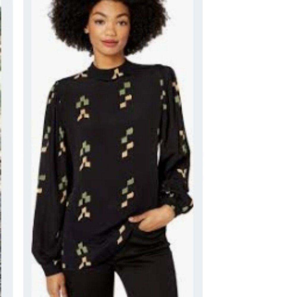 NWT Rachel Pally Rayon Silvia Top Black Long Sleeves in Size M - Picture 2 of 16